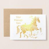 eenhoorn-draaipaard folie kaarten (Voorkant met envelop)