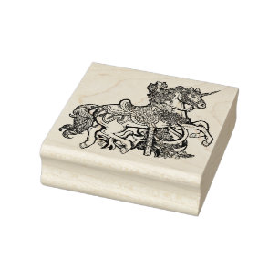 eenhoorn-draaipaard rubberstempel
