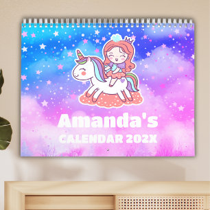 Eenhoorn Dromen Persoonlijke Kinderen Kalender 202