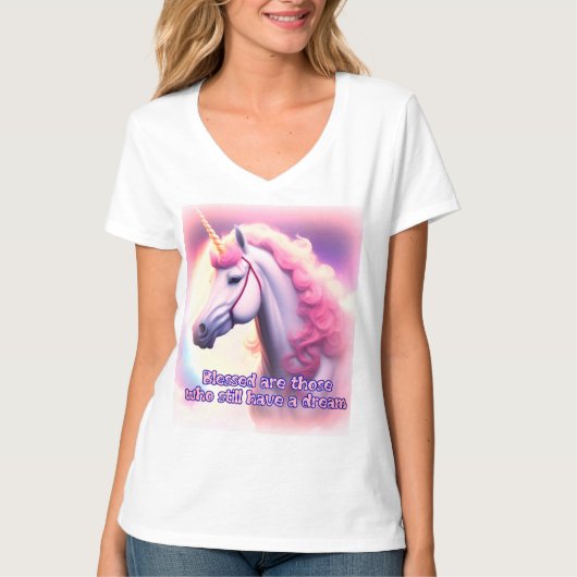 Eenhoorn dromen t-shirt (Voorkant)
