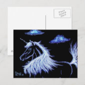 eenhoorn droomt blauw briefkaart (Voorkant / Achterkant)