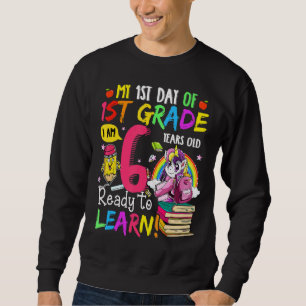 Eenhoorn eerste dag van 1e klas klaar om terug te  trui