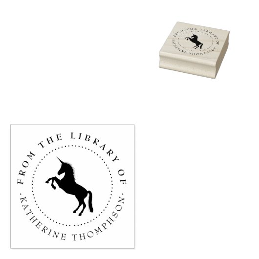Eenhoorn  Elegant uit het bibliotheekboek Rubberstempel (Gestempeld)