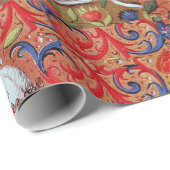 EENHOORN EN ANTIEK BLOEMMOTIEVEN CADEAUPAPIER (Rol Hoek)