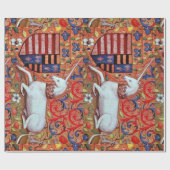 EENHOORN EN ANTIEK BLOEMMOTIEVEN CADEAUPAPIER (Vlak)