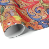 EENHOORN EN ANTIEK BLOEMMOTIEVEN CADEAUPAPIER (Rol Hoek)