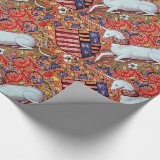 EENHOORN EN ANTIEK BLOEMMOTIEVEN CADEAUPAPIER (Hoek)