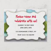 Eenhoorn en Bunny Eerste Verjaardag Uitnodiging (Achterkant)