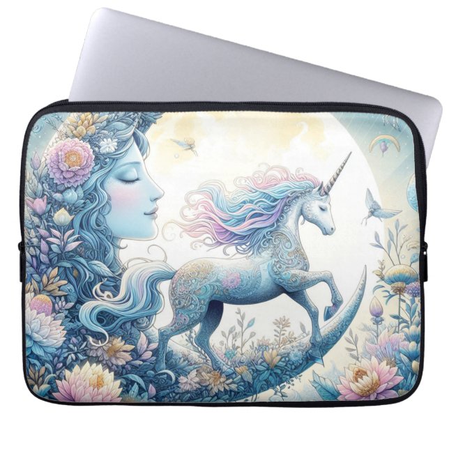 Eenhoorn en de maan laptop sleeve (Voorkant)