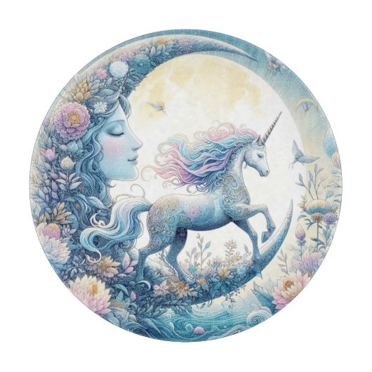 Eenhoorn en de maan snijplank (Voorkant)