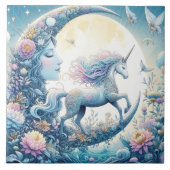 Eenhoorn en de maan tegeltje (Voorkant)