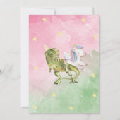 Eenhoorn en Dinosaurus Gezamenlijke Verjaardagsfee Kaart (Achterkant)