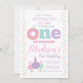 Eenhoorn en Donut 1e verjaardag Kaart (Voorkant)