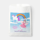 Eenhoorn en Fairy Magic verjaardagsfeestje Bedankzakje (Voorkant)