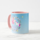 Eenhoorn en Fairy Magic verjaardagsfeestje Mok (Voorkant links)