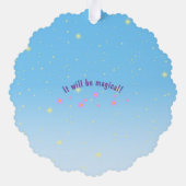 Eenhoorn en Fairy Magic verjaardagsfeestje Ornament Kaart (Achterkant)