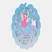 Eenhoorn en Fairy Magic verjaardagsfeestje Ornament Kaart (Rechts)