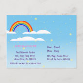 Eenhoorn en Fairy Magic verjaardagsfeestje Uitnodiging Briefkaart (Achterkant)