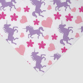 Eenhoorn en harten patroon tissuepapier (Detail)