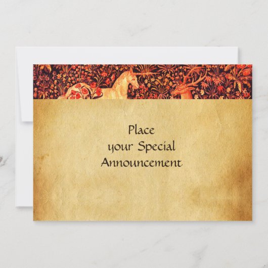 EENHOORN EN HERT MONOGRAM RODE WAS SEAL PERKAMENT KAART (Achterkant)