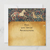 EENHOORN EN HERT MONOGRAM RODE WAS SEAL PERKAMENT KAART (Achterkant)