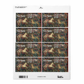 EENHOORN EN HERTEN, BLOEMEN, BOSDIEREN Bloemen Etiket (Full Sheet)