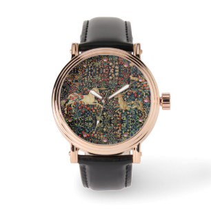 EENHOORN EN HERTEN, BLOEMEN, BOSDIEREN Bloemen Horloge