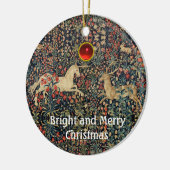 EENHOORN EN HERTEN, BLOEMEN, BOSDIEREN Bloemen Keramisch Ornament (Links)