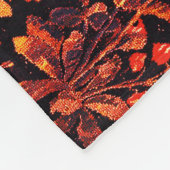 EENHOORN EN HERTEN, BLOEMEN, BOSDIEREN Rode Bloeme Fleece Deken (Hoek)