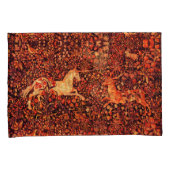 EENHOORN EN HERTEN, BLOEMEN, BOSDIEREN Rode Bloeme Kussensloop (Voorkant-Rechts)