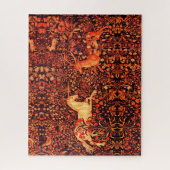 EENHOORN EN HERTEN, BLOEMEN, BOSDIEREN Rode Bloeme Legpuzzel (Verticaal)