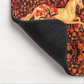 EENHOORN EN HERTEN, BLOEMEN, BOSDIEREN Rode Bloeme Muismat (Hoek)