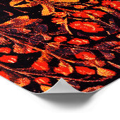 EENHOORN EN HERTEN, BLOEMEN, BOSDIEREN Rode Bloeme Poster (Hoek)