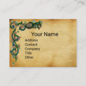 EENHOORN EN HERTEN, BOSDIEREN Bloemenperkament Visitekaartje (Voorkant)