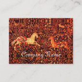 EENHOORN EN HERTEN, DIEREN Rood bloemperkament Visitekaartje (Achterkant)