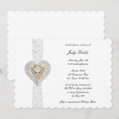 Eenhoorn en kant bruids douche uitnodiging (Voorkant / Achterkant)