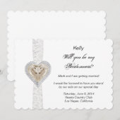 Eenhoorn en Kant Trouw Bruidsmeisje Kaart (Voorkant / Achterkant)