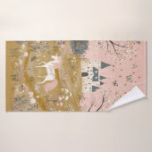Eenhoorn en Kasteel Handdoek voor Meisje (Badhanddoek)