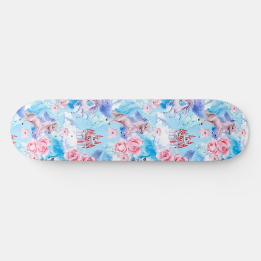 Eenhoorn en kastelen persoonlijk skateboard (Horizontaal)