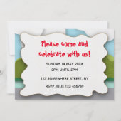 Eenhoorn en konijnenlandschap eerste verjaardag kaart (Achterkant)