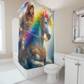 Eenhoorn en krijger douchegordijn (In situ)