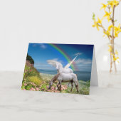 Eenhoorn en Pegasus Verjaardagskaart Kaart (Gele Bloem)