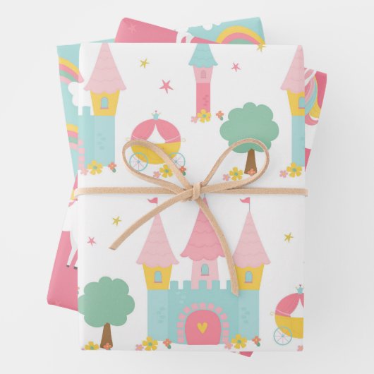 Eenhoorn en Prinses Patroon Inpakpapier Vel (In situ)