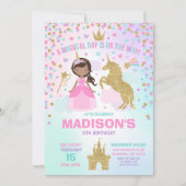 Eenhoorn en prinses uitnodiging magische verjaarda (Voorkant)