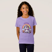 Eenhoorn en Rainbow gepersonaliseerd T-shirt (Voorkant volledig)
