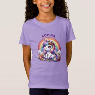 Eenhoorn en Rainbow gepersonaliseerd T-shirt