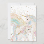 Eenhoorn en Rainbow Pastel Baby shower Invitation Kaart (Achterkant)
