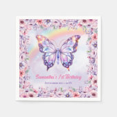 Eenhoorn en Rainbows Verjaardagsfeest feeënkasteel Servet (Voorkant)