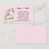 Eenhoorn en Regenboog Baby shower I Verjaardag Informatiekaartje (Voorkant / Achterkant)