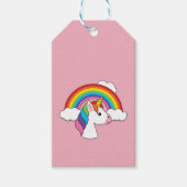 Eenhoorn en Regenboog met Wolken Kawaii Cadeaulabel (Voorkant)
